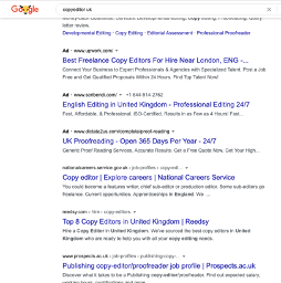 screenshot of search engine results. 